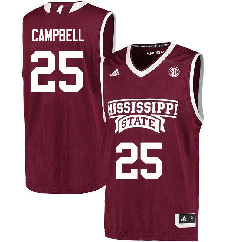 Youth #25 Zion Campbell Mississippi State Bulldogs College Basketball Jerseys Sale-Maroon